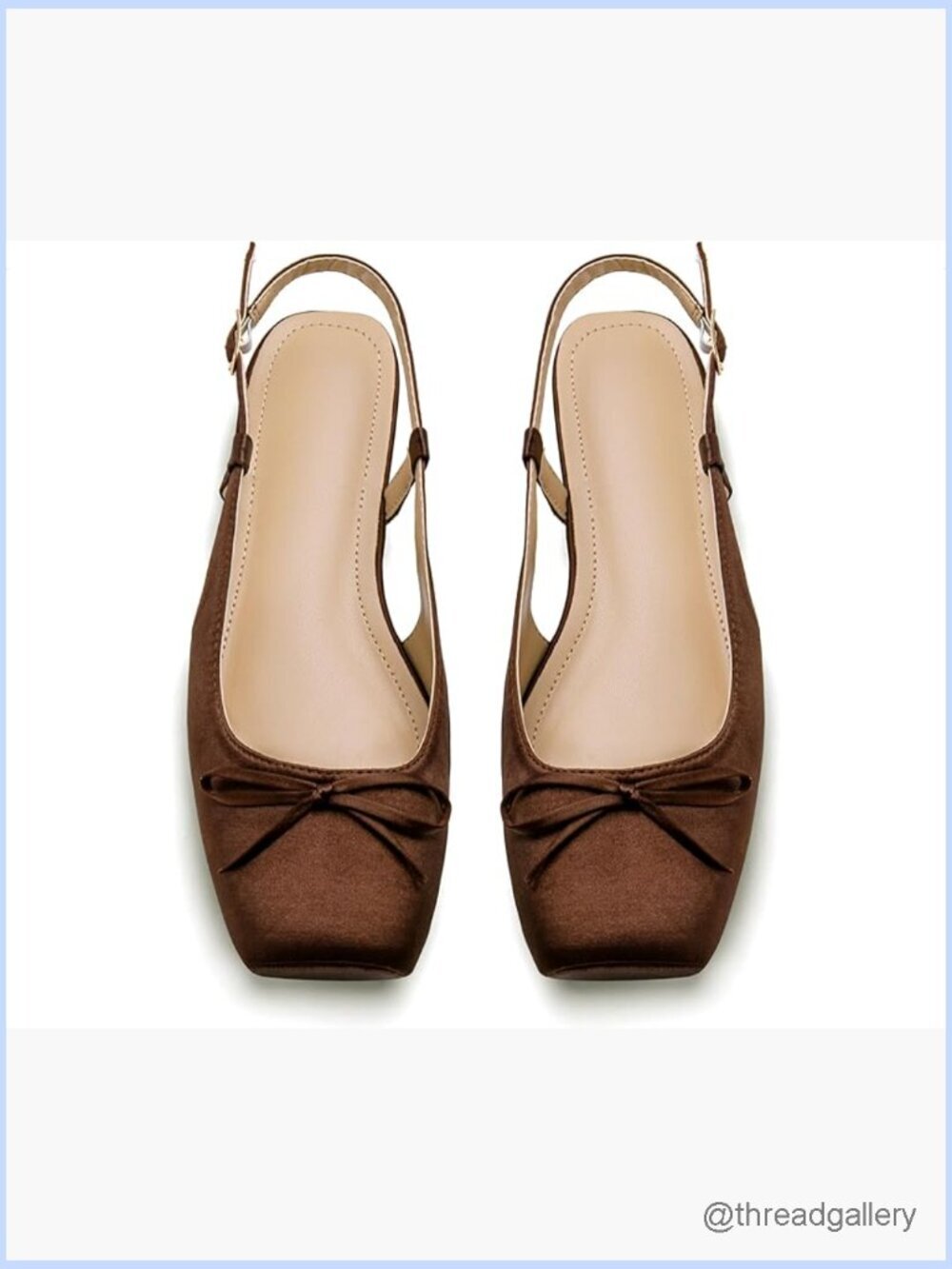 Women's Ballet Flats Slingback Square Toe Bow Knit Dressy Flat Shoes with Ankle